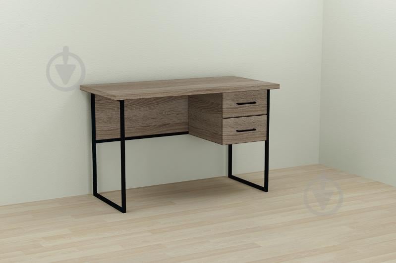 Компьютерный стол Ferrum-decor Дакота 76x120x70 черный ДСП Дуб Сонома Труфель 32мм