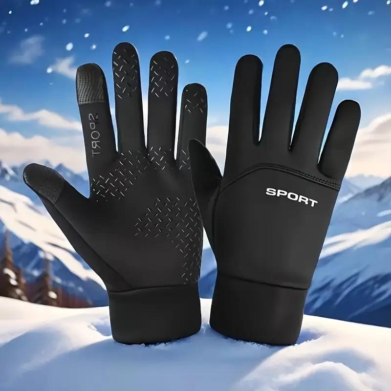 Перчатки флисовые теплые с сенсорными пальцами SPORT водонепроницаемые (2746563848) - фото 3