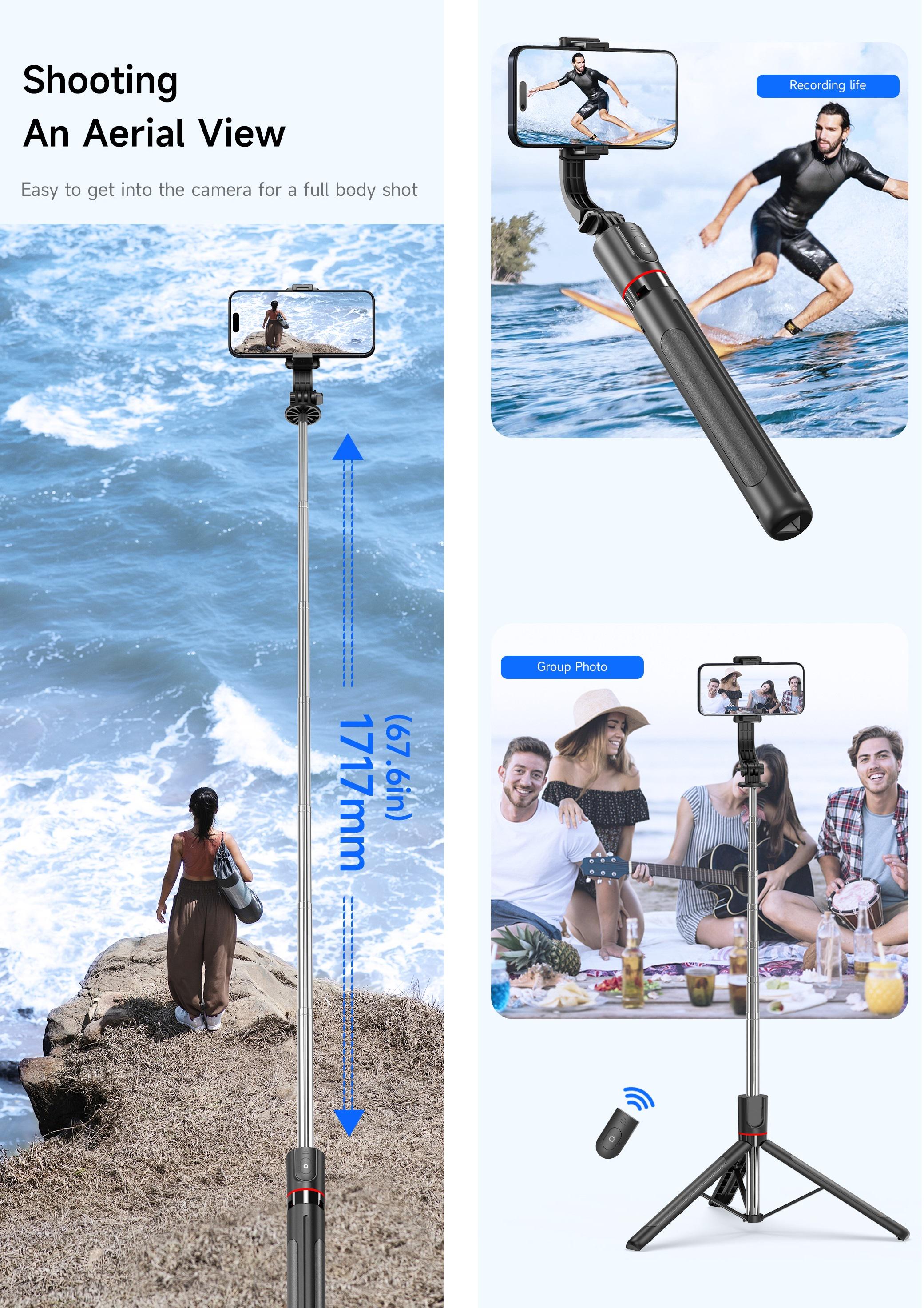 Селфі палиця UKC F15 з пультом 1.7 м (30632341) - фото 11 Селфі палиця UKC F15 з пультом 1.7 м (30632341) - фото 11