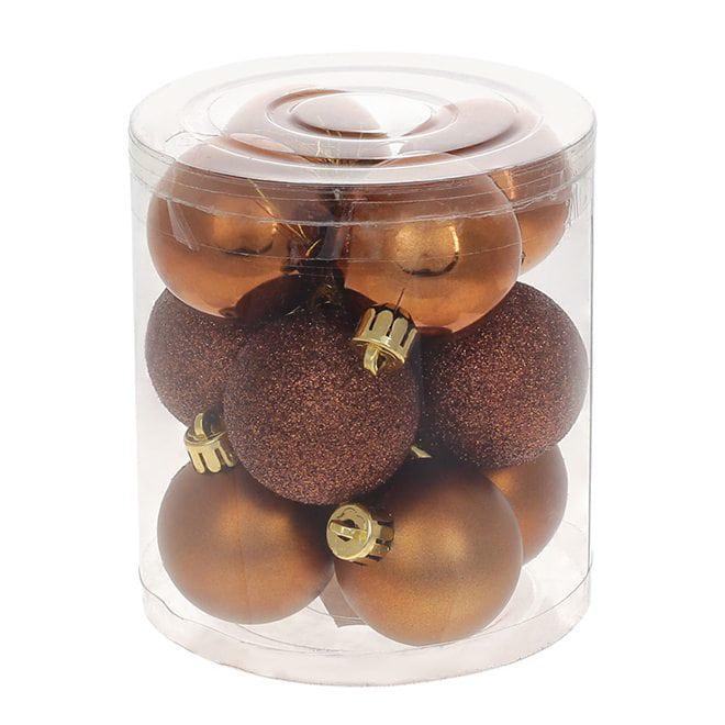 Набор пластиковых новогодних шаров Flora 12 шт. D 4 см (13061)