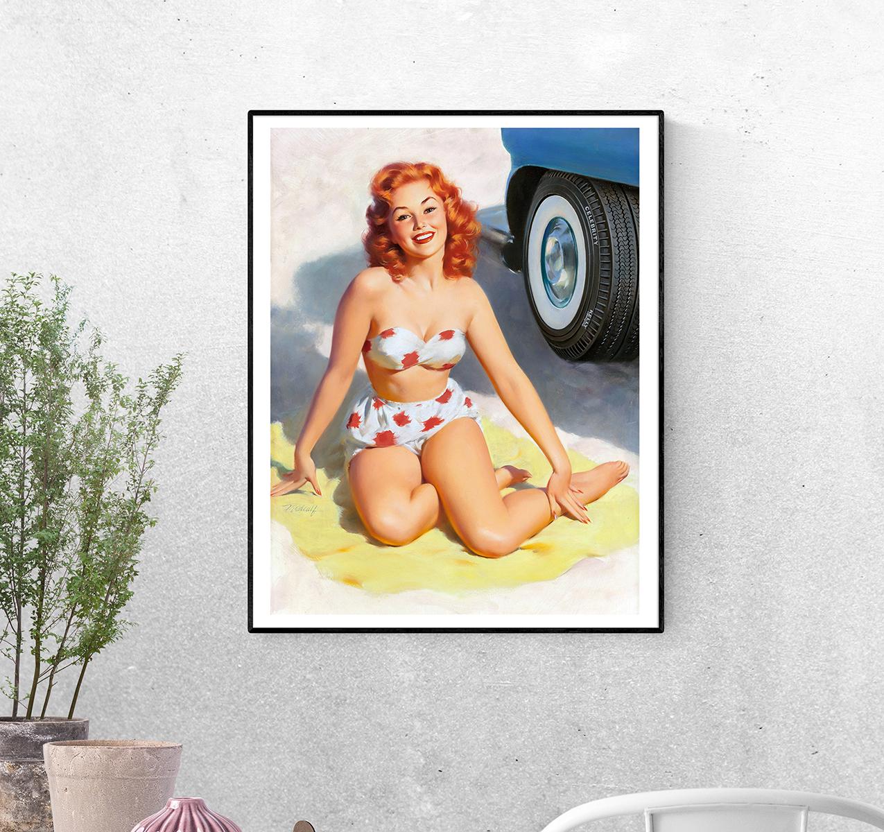 Постер Длиные ноги на пляже размер А-2 (pin_up_023002_Poster)