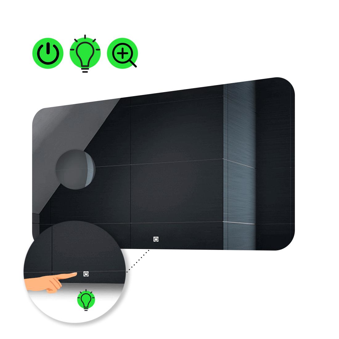 LED-зеркало 90x60 см с сенсором и увеличительной линзой без подсветки Ornela (Ornelag77)