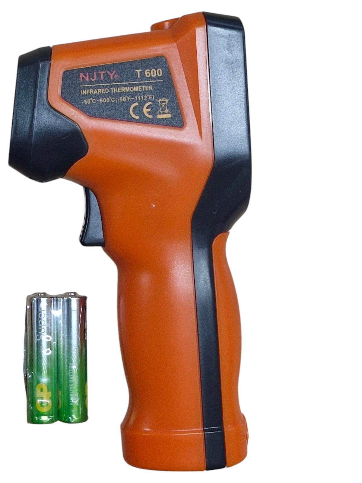 Термометр безконтактний цифровий NJTY від -50 до +600°C з лазерним покажчиком IR-інфрачервоний NJTY T600 2 батареї (98182058)
