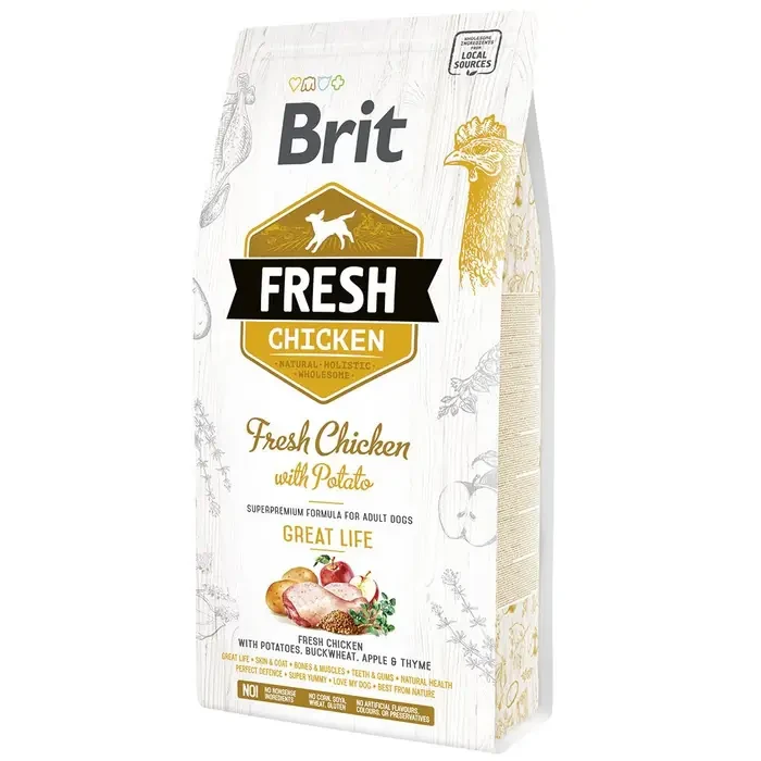 Сухой корм для взрослых собак Brit Fresh Chicken/Potato Great Life 2,5 кг (170990/0748)