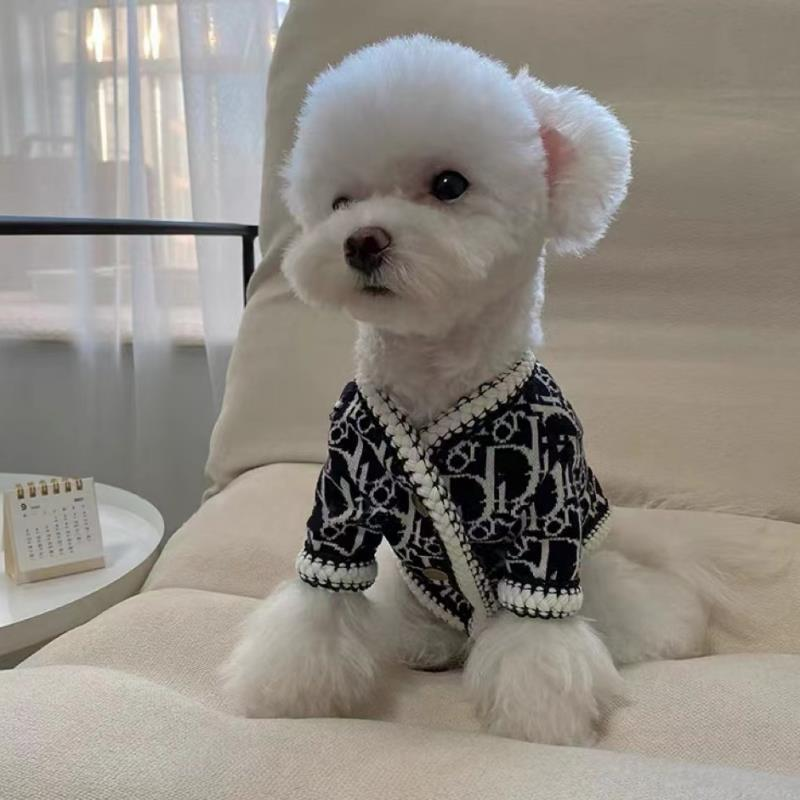 Кофта для собак із принтом Dior S Чорний
