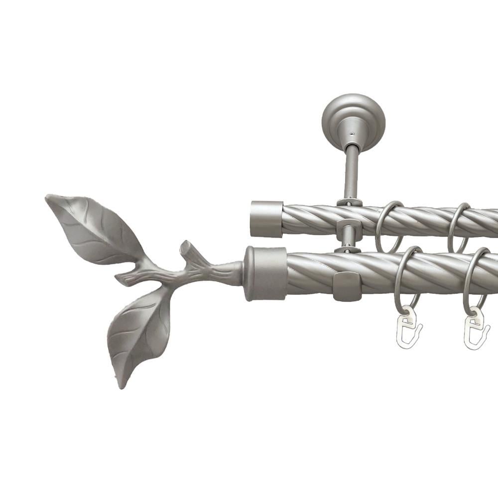 Карниз для штор Orvit Лист розы двухрядный крученая 25/19 мм 240 см Сатин (009-1613)