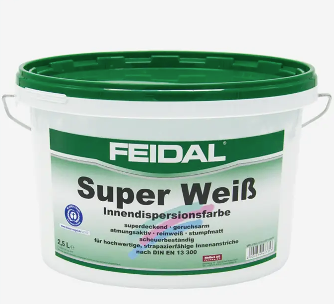Фарба інтер'єрна Feidal Super Weiß 2,5 л Білий - фото 1 Фарба інтер'єрна Feidal Super Weiß 2,5 л Білий - фото 1