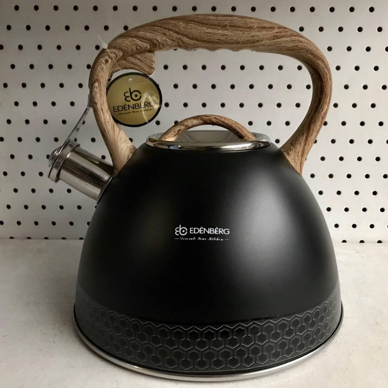 Чайник с свистком для индукционной плиты Edenberg EB-8809 из нержавеющей стали 3 л (2530556653) - фото 1 Чайник с свистком для индукционной плиты Edenberg EB-8809 из нержавеющей стали 3 л (2530556653) - фото 1