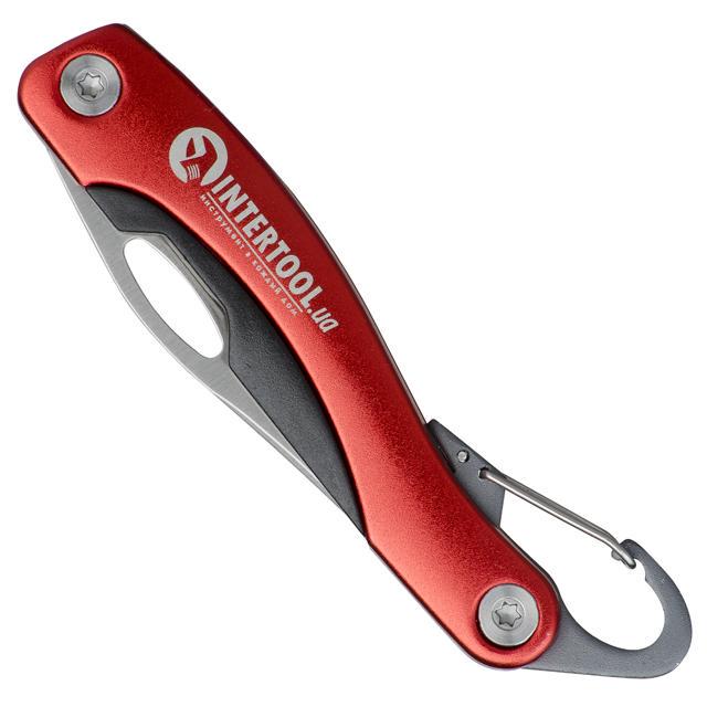 Нож складной ручка Intertool с алюминиевыми вставками и карабином 194 мм - фото 3 Нож складной ручка Intertool с алюминиевыми вставками и карабином 194 мм - фото 3