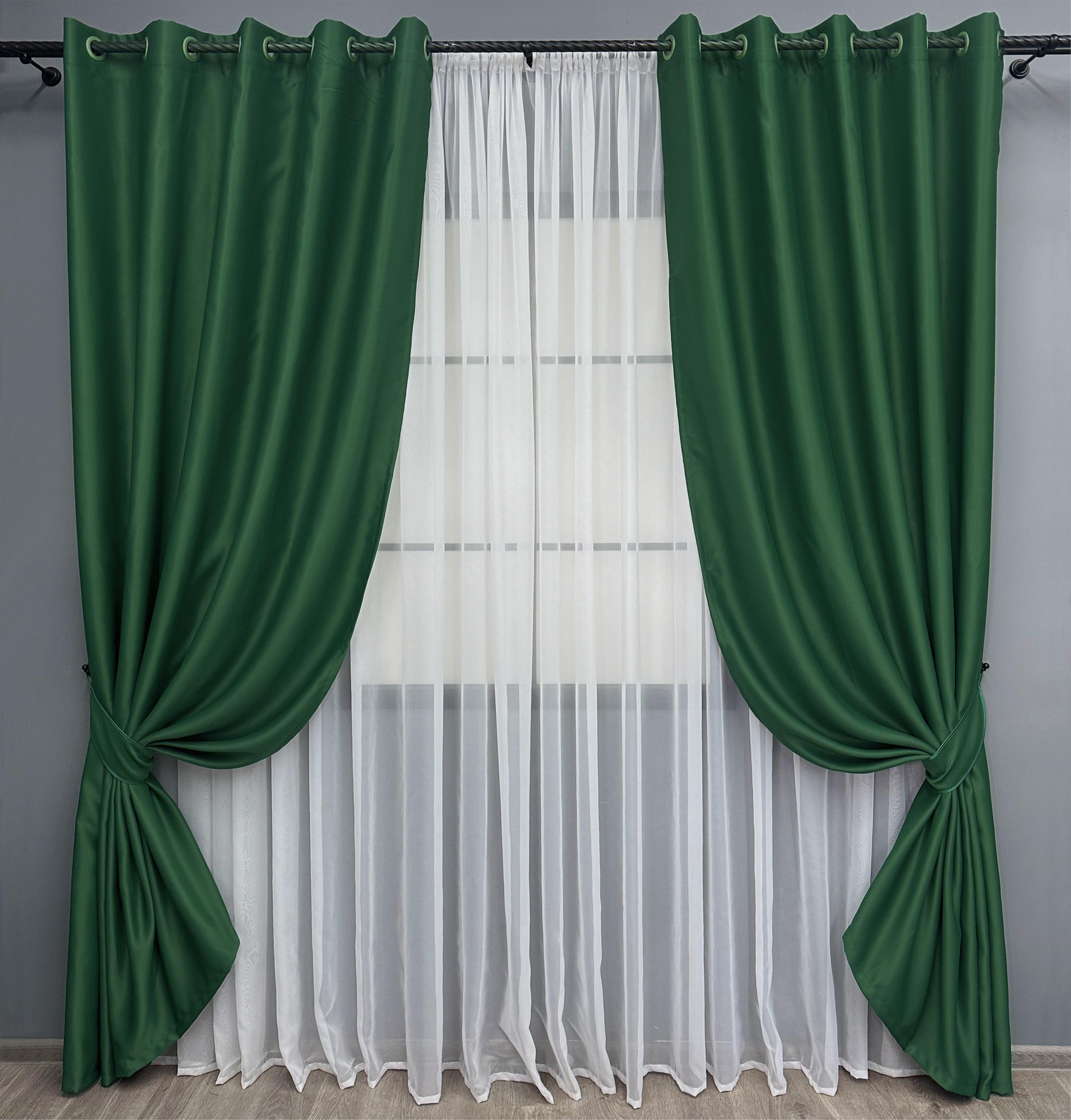 Комплект штор на люверсах VR-Textil Блекаут Bagema Rvs № 1475ш 150х250 см 2 шт. Зелений (37-0254) - фото 1 Комплект штор на люверсах VR-Textil Блекаут Bagema Rvs № 1475ш 150х250 см 2 шт. Зелений (37-0254) - фото 1