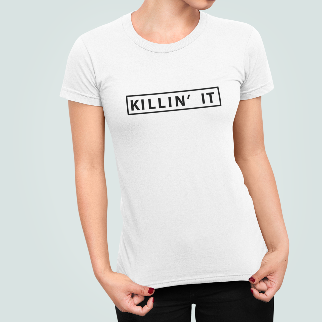 Футболка женская Stedman с принтом "Killin' it" XL Белый (ПН434.1-9)