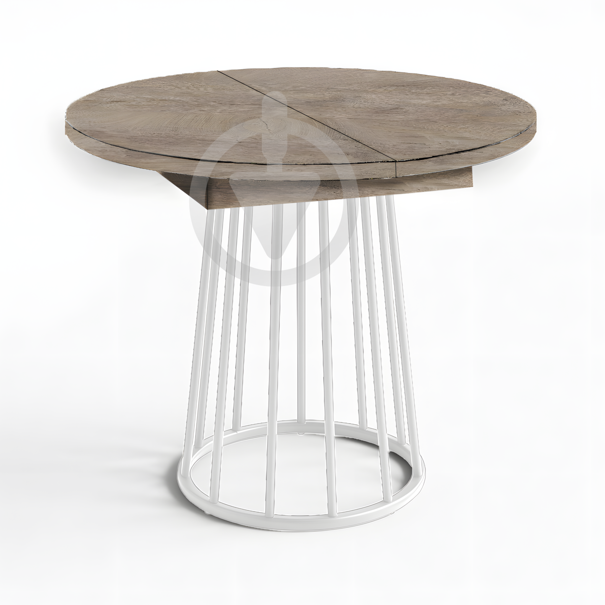 Стол кухонный раскладной RoMax Elegant Slide 80x80/110x80 см Loft Дуб Эндгрейн/Белый