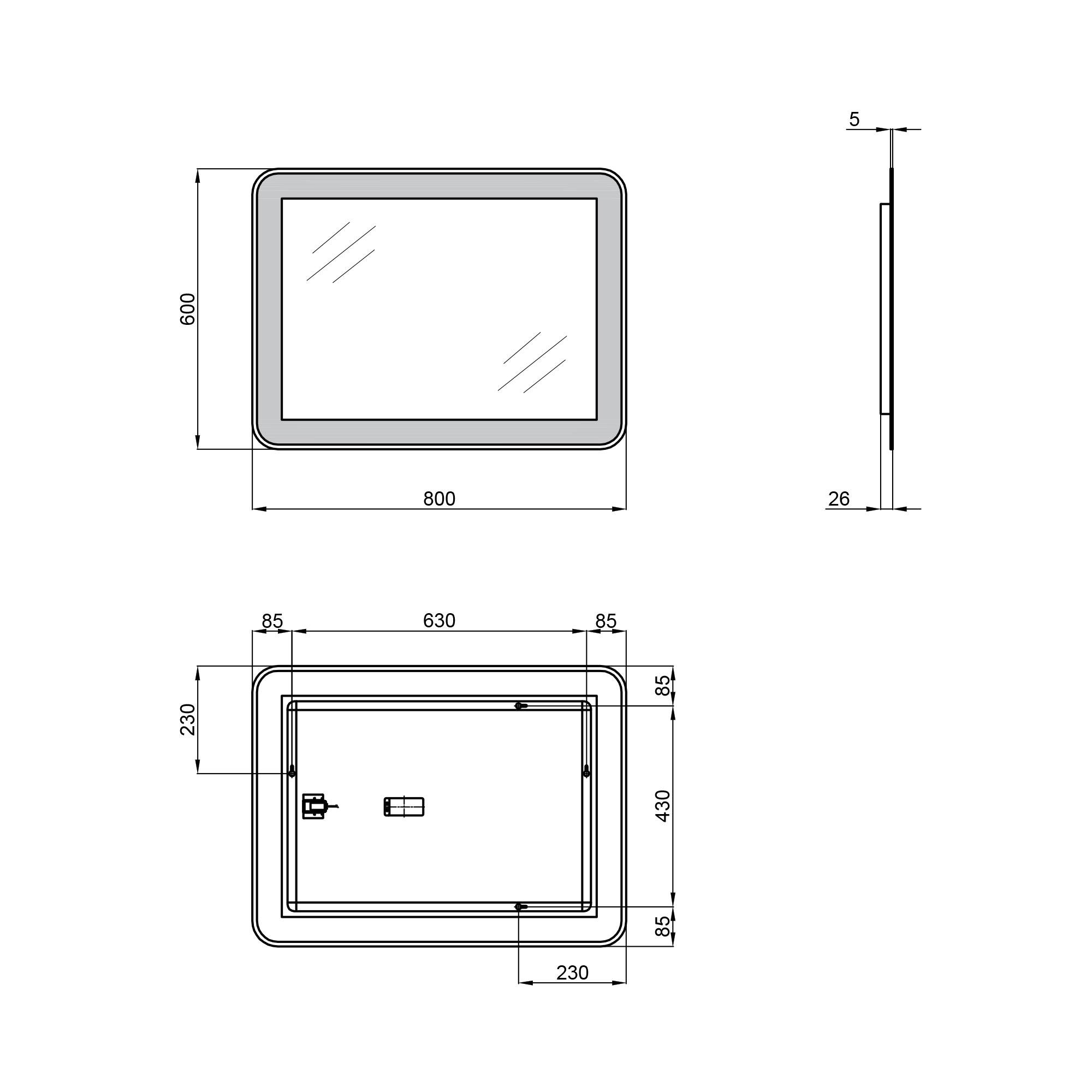 Дзеркало Qtap Swan Touch LED 800х600 мм (SD00045748-VS) - фото 2