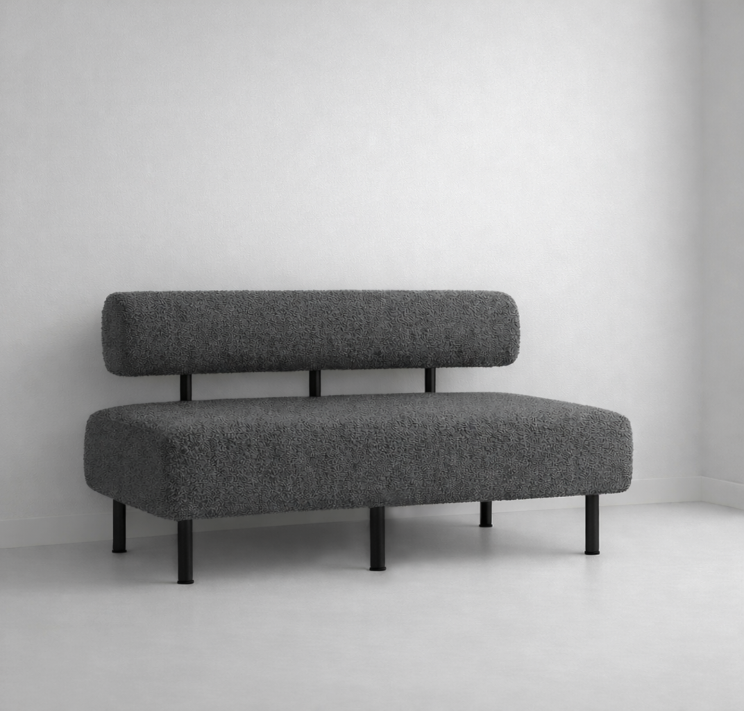 Диван компактный Tobi Sho Люмо 1800х540х750 мм букле Alpaca Темно-серый/97