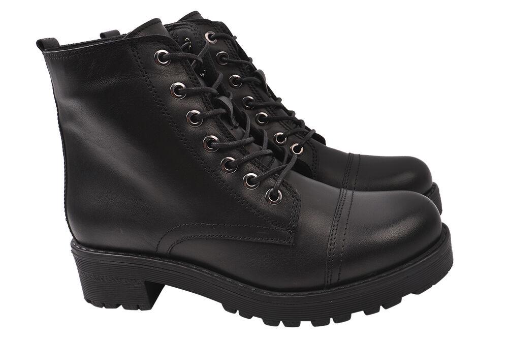 Ботинки женские Mario Muzi из кожи на шнуровке р. 38 Черный (494-20DHC)