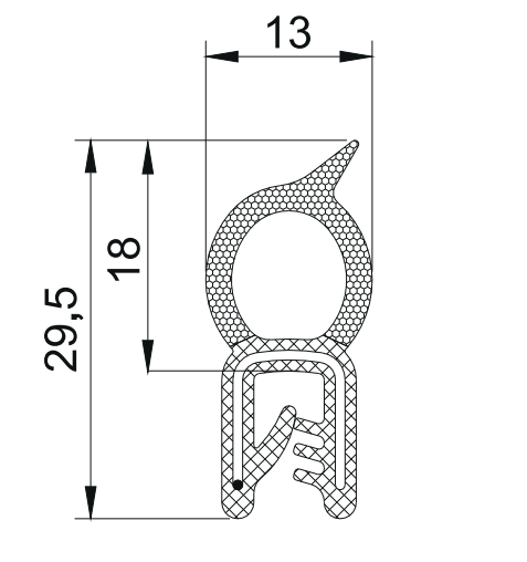 Уплотнитель Roztocze UT-30.1 1 м Черный (11035017) - фото 2