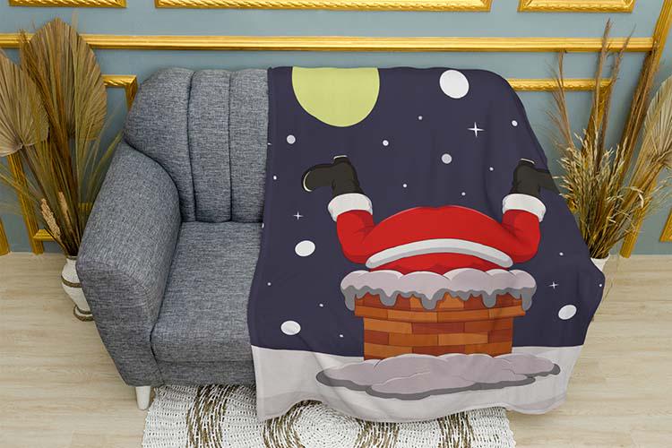 Плед плюшевый Santa in Chimney двухслойный 150х210 см (114487-3)