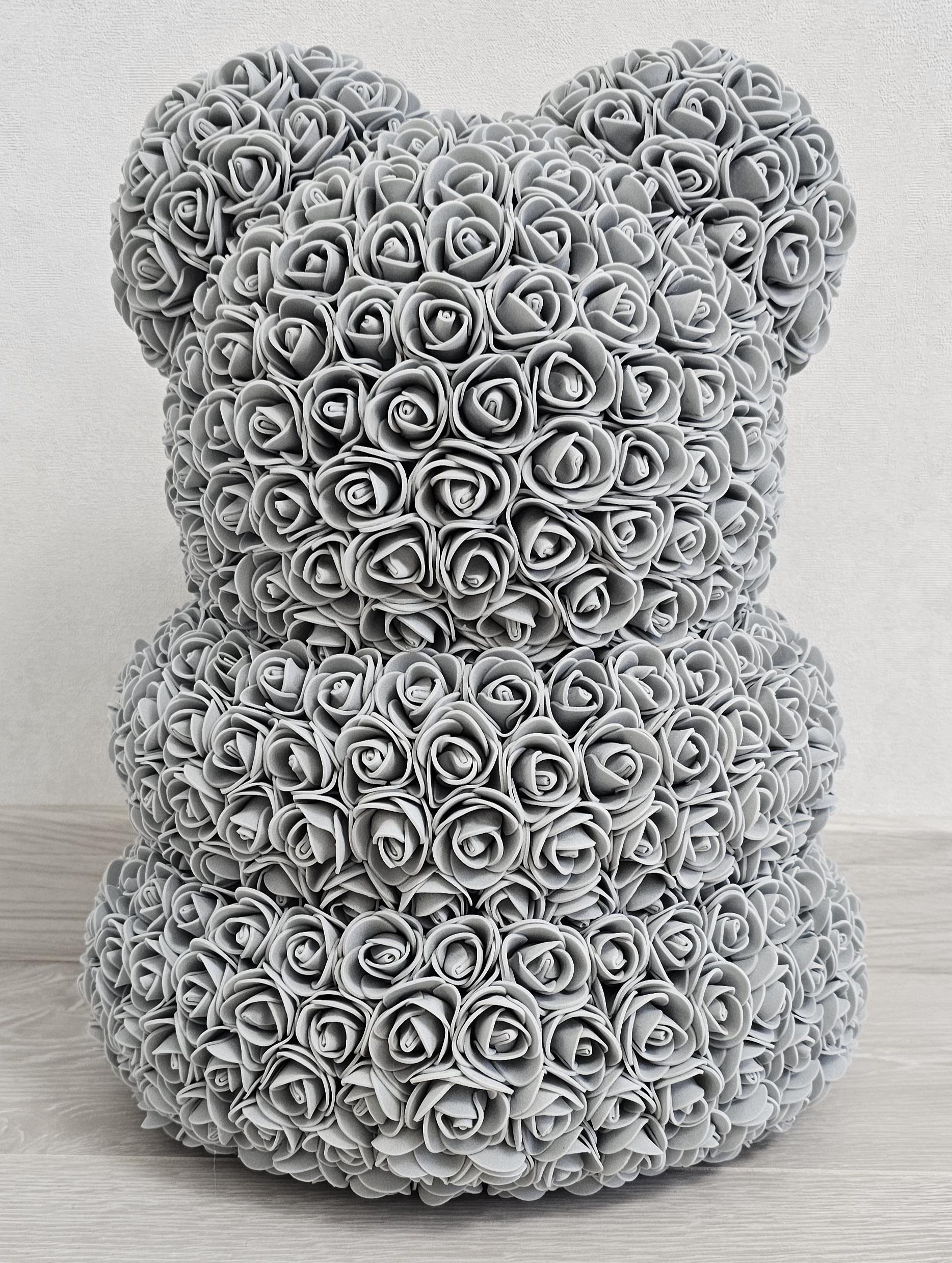 Мишка из искусственных роз T-PACK 40 см Серый (14951133) - фото 3 Мишка из искусственных роз T-PACK 40 см Серый (14951133) - фото 3