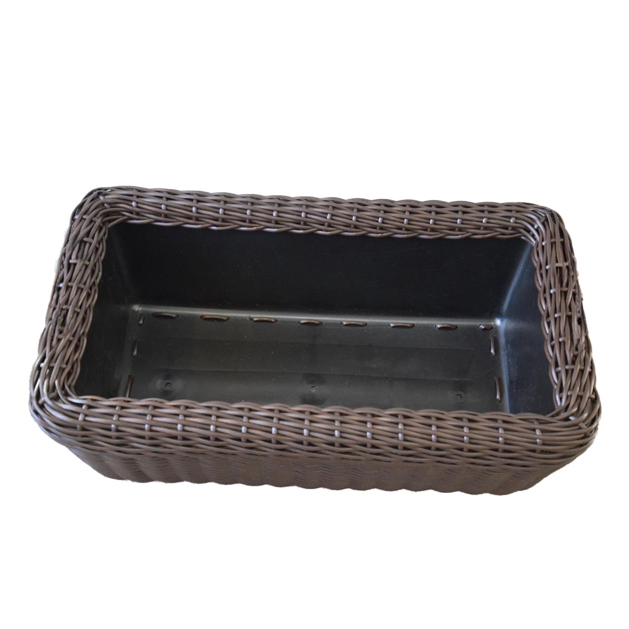 Кашпо прямокутне для рослин та квітів з штучного ротангу/ручної роботи 45 л Білий венге (12354573) - фото 5 Кашпо прямокутне для рослин та квітів з штучного ротангу/ручної роботи 45 л Білий венге (12354573) - фото 5