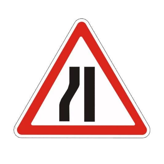 Дорожній знак 1.5.3 Звуження дороги 700 мм зліва