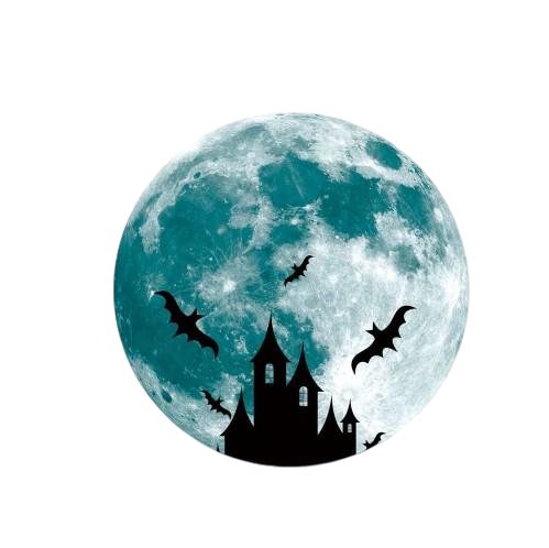 Наклейки на Хэллоуин Луна фосфорная 30 см Салатовый (8014)