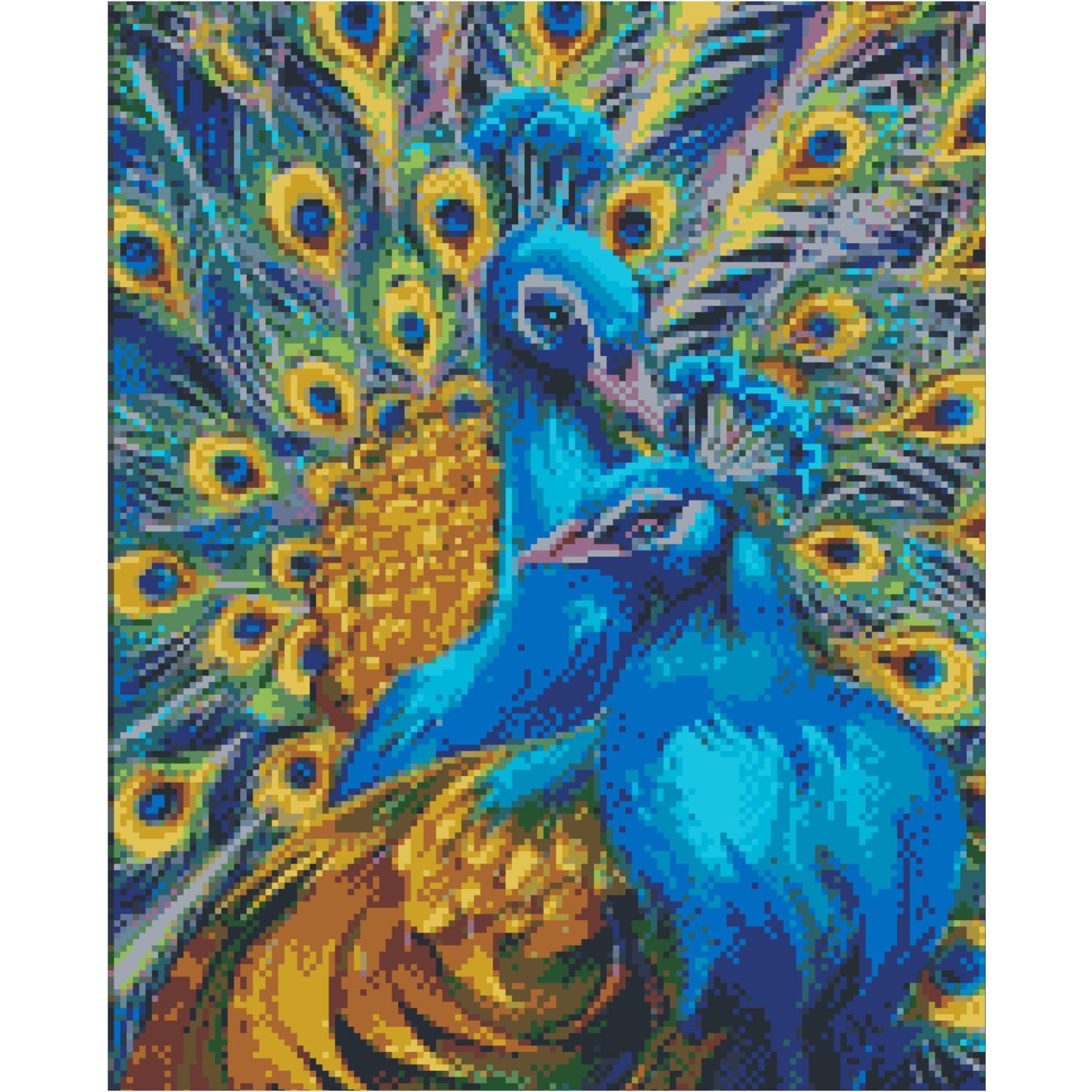 Алмазная мозаика Strateg Премиум Пара павлинов 40x50 см (FA40848)