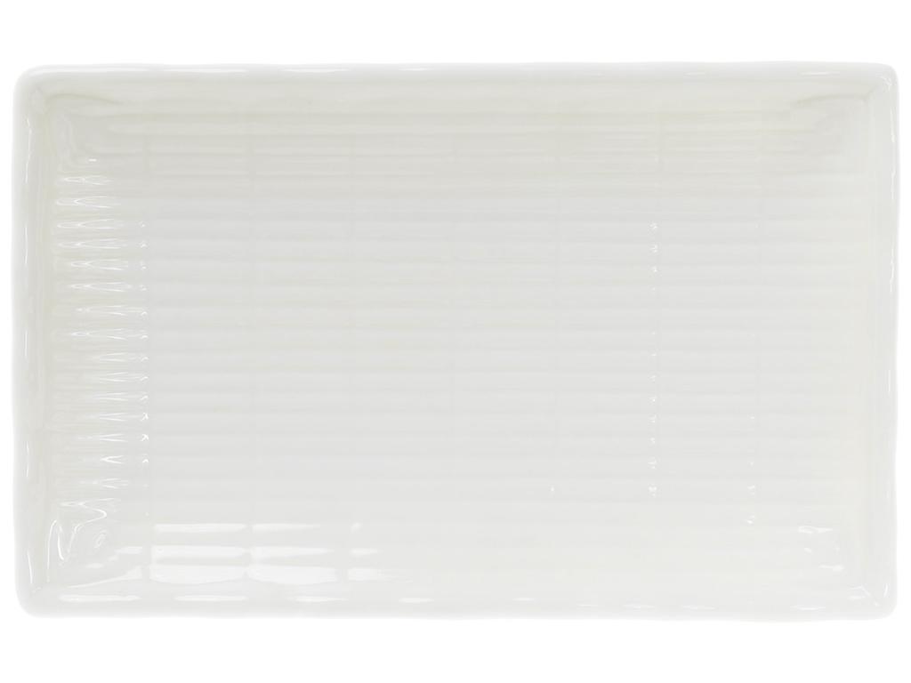 Блюдо фарфоровое для суши рельефное Бамбук 25 см Белый (BDI-988-125)