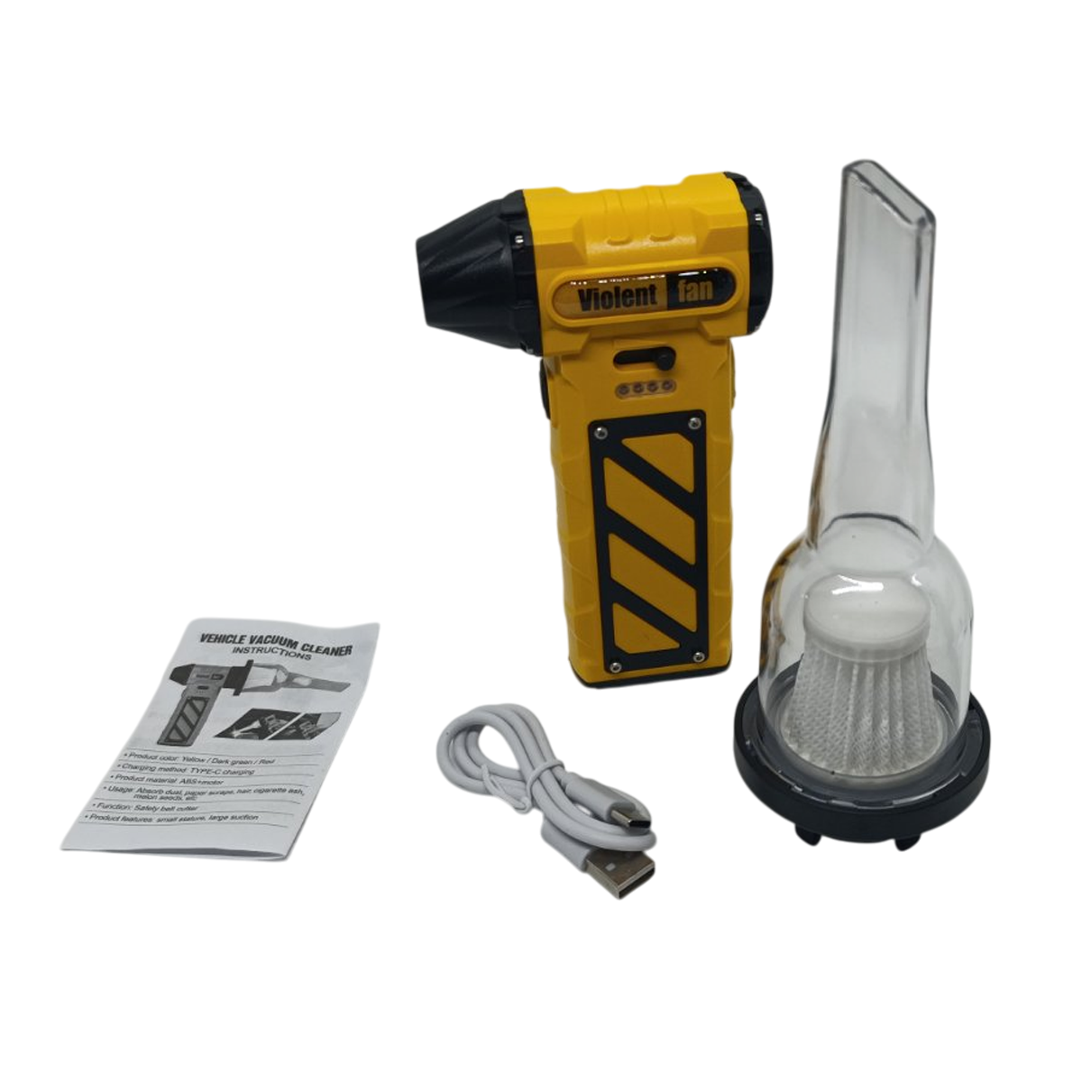 Пилосос вакуумний Vacuum Cleaner F015-1 Violent Fan 11W 8000 mAh Yellow/Black (110618) - фото 5 Пилосос вакуумний Vacuum Cleaner F015-1 Violent Fan 11W 8000 mAh Yellow/Black (110618) - фото 5