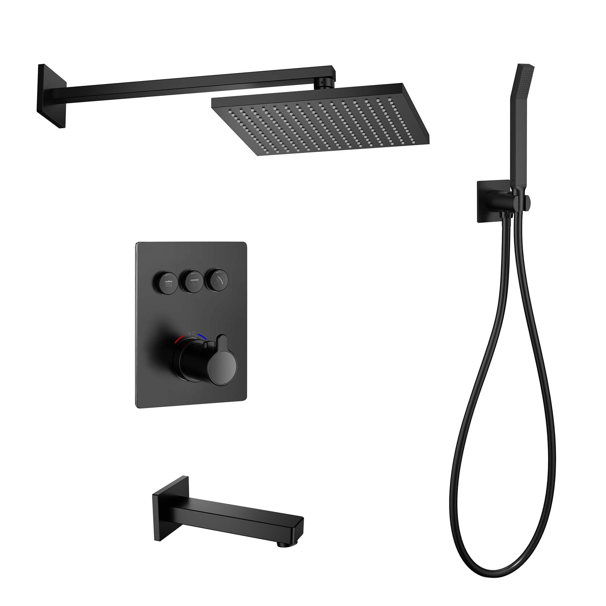 Душова система Imprese Smatr Click ZMK101901231 з термостатом/виливом латунь Чорний (ANT-82153)