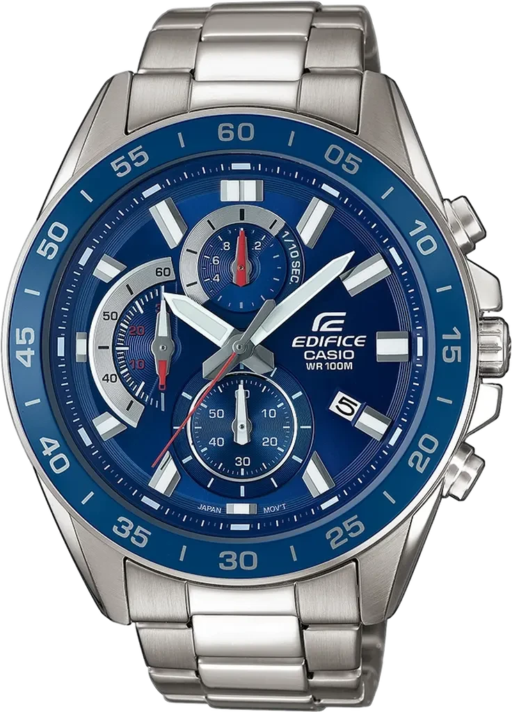 Наручные часы мужские Casio Edifice EFV-550D-2A со стальным корпусом/водозащитой 100 м Синий (3100234190)
