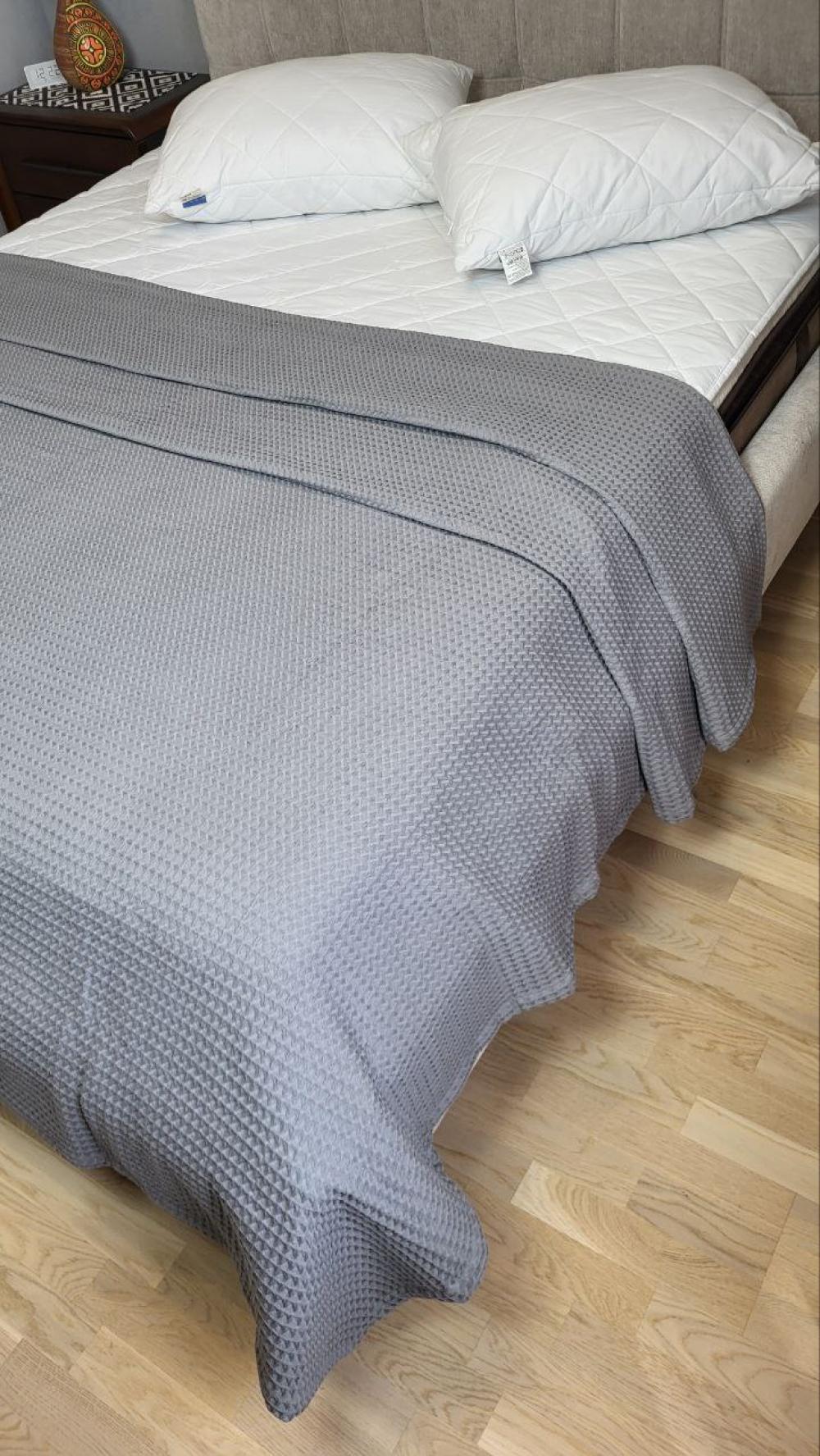 Покрывало Пике Сота 200x220 см Серый (11087) - фото 6 Покрывало Пике Сота 200x220 см Серый (11087) - фото 6