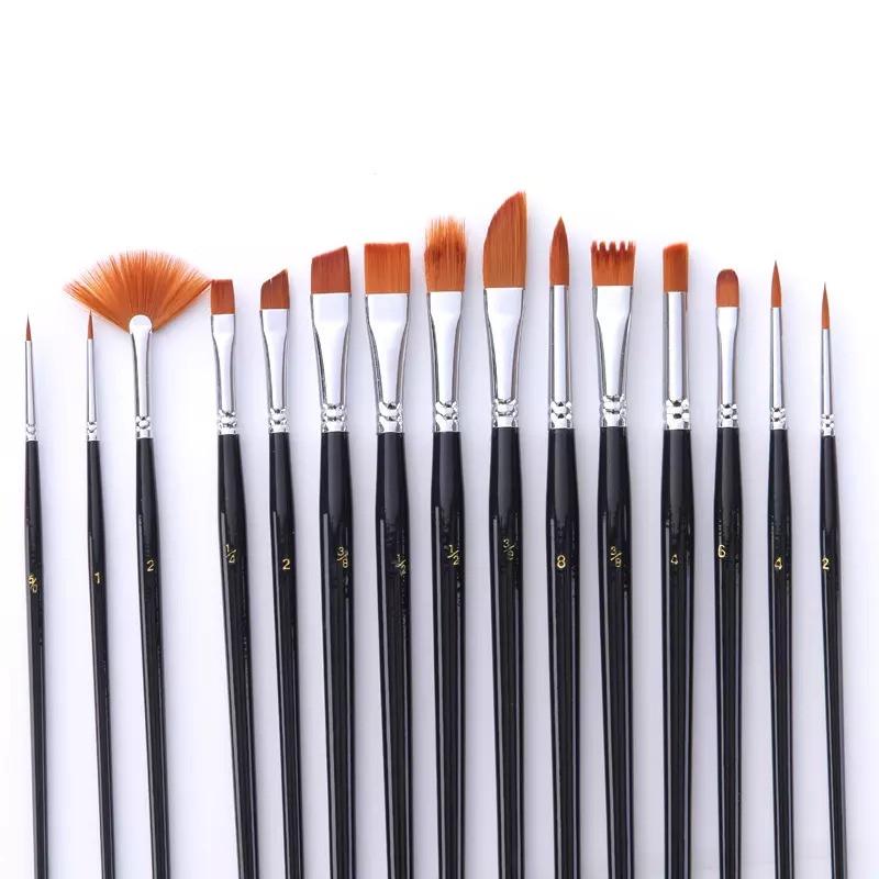 Набор кистей нейлоновых с палитрой и мастихином в черном пенале 15 шт. (1830479876) - фото 2 Набор кистей нейлоновых с палитрой и мастихином в черном пенале 15 шт. (1830479876) - фото 2