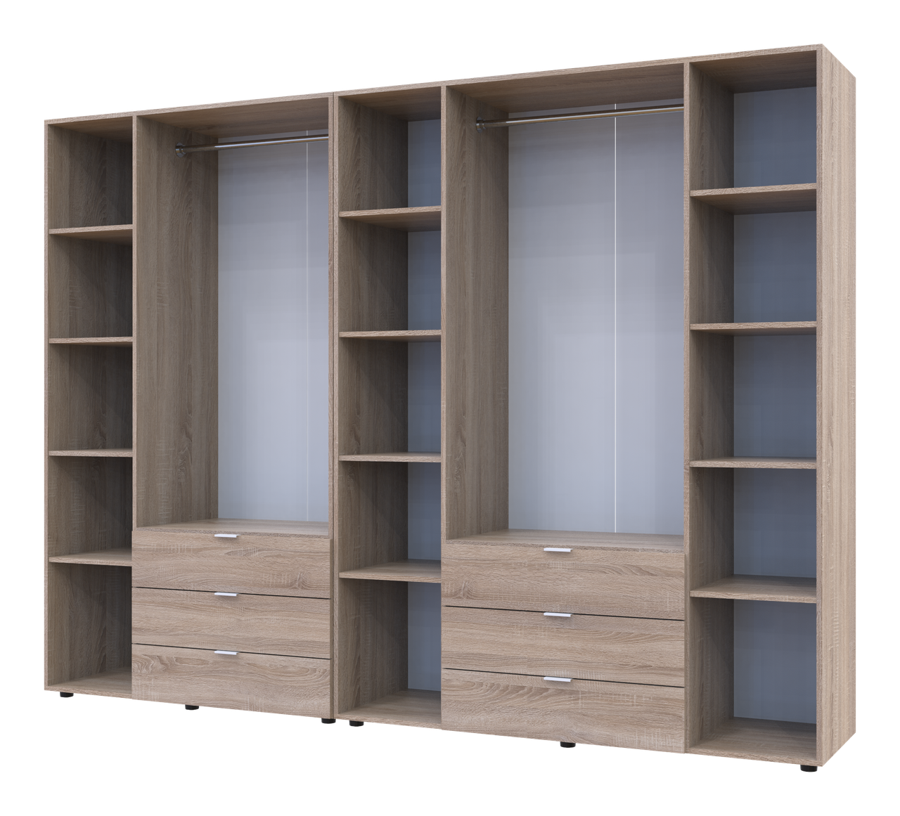 Шкаф для одежды Doros Гелар 2 шт. 271,2х49,5х203,4 см Сонома - фото 3 Шкаф для одежды Doros Гелар 2 шт. 271,2х49,5х203,4 см Сонома - фото 3