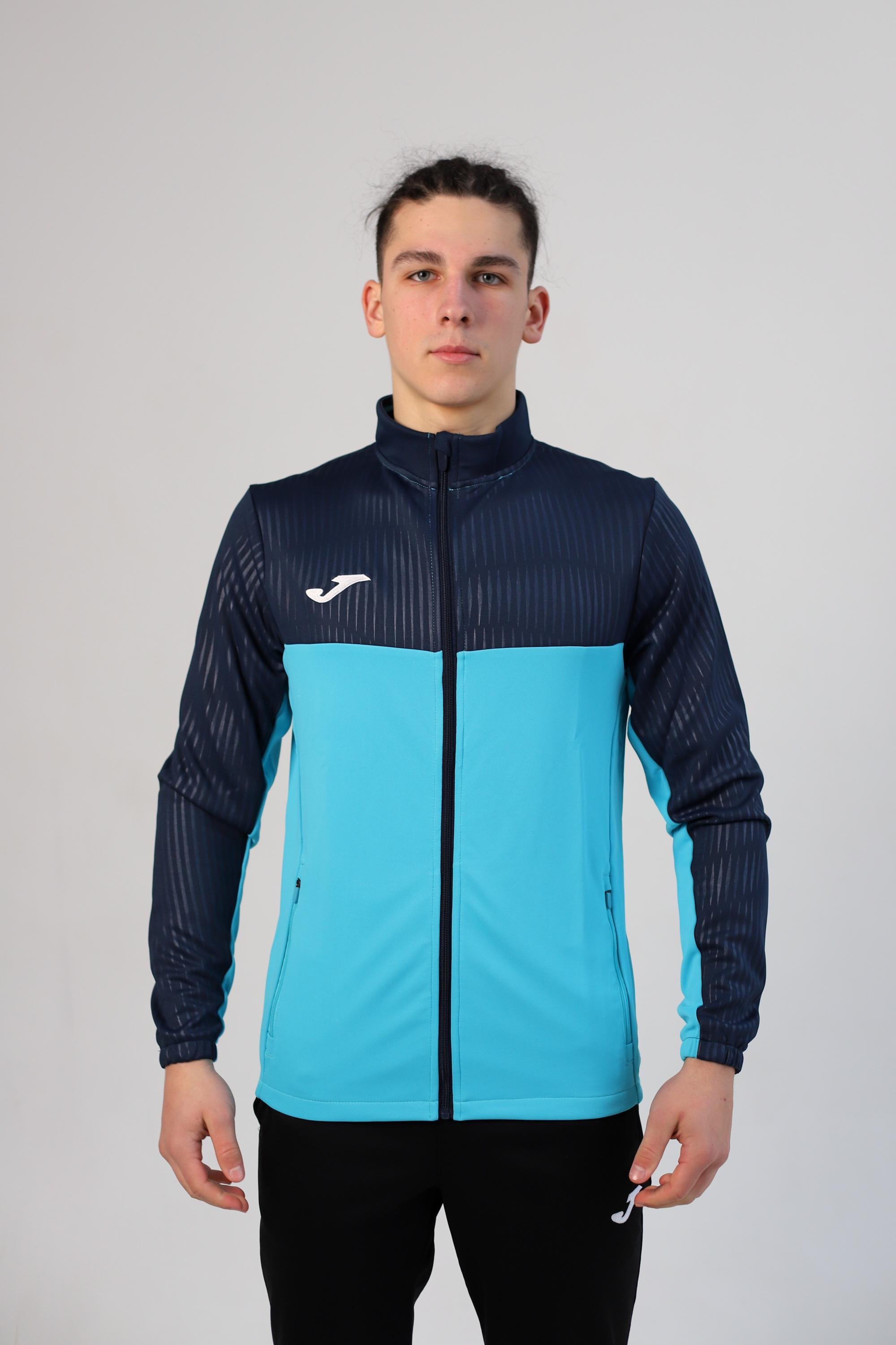 Олімпійка Joma 102744.013 Montreal Full Zip Sweatshirt S Fluor Turquoise/Navy (8445456389194)