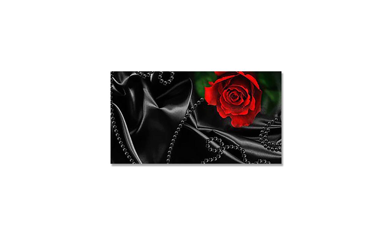 Наклейка виниловая на стол Zatarga Черный шелк и красные розы 650х1200 мм (1274514276)