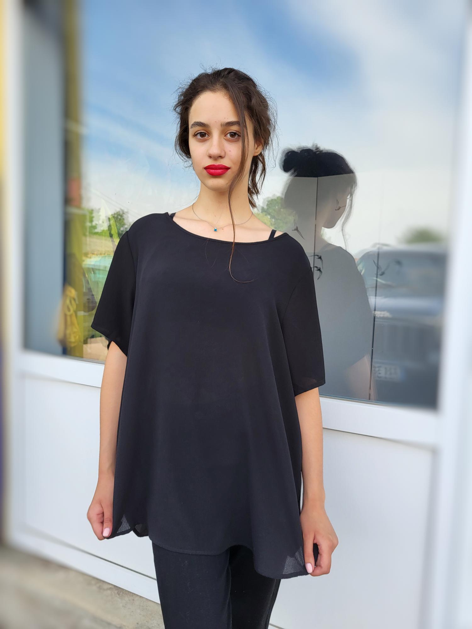 Блузка женская Only 12875 Oversize 3XL Черный - фото 4