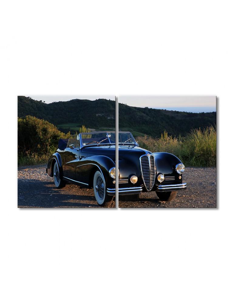 Картина модульная Старинный автомобиль черный 2 модуля 120x180 см