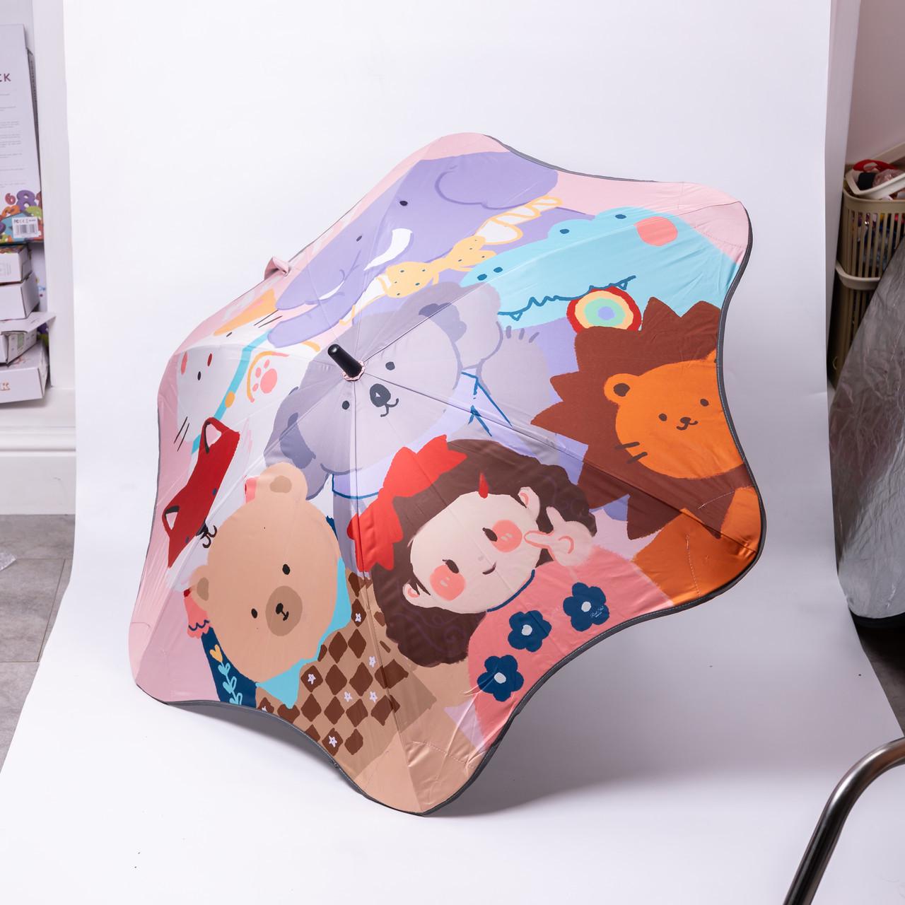 Зонтик детский механический с принтом из полиэстера d 90 см Фиолетовый (HP-23-13V)