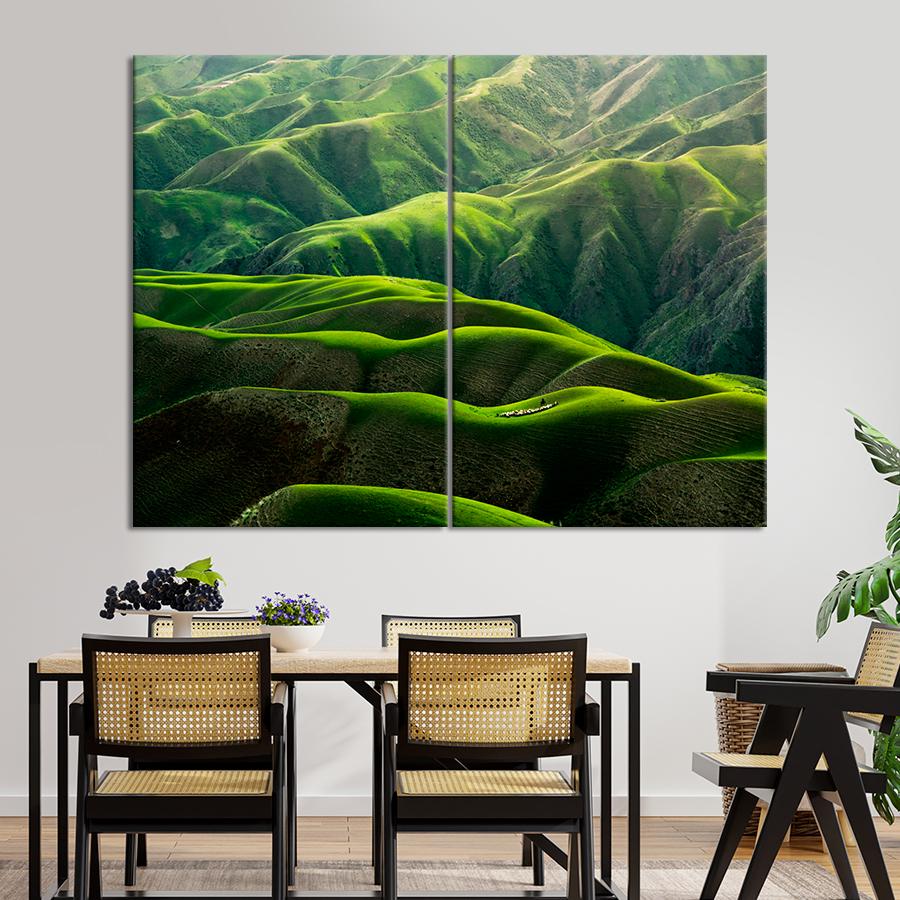 Картина природа Бескрайние зелёные горы 111x81 см (A1123-2)