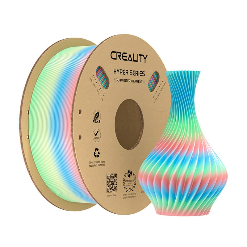 Пластик CREALITY Hyper PLA для 3D принтера 1 кг 1,75 мм Радужный короткий градиент