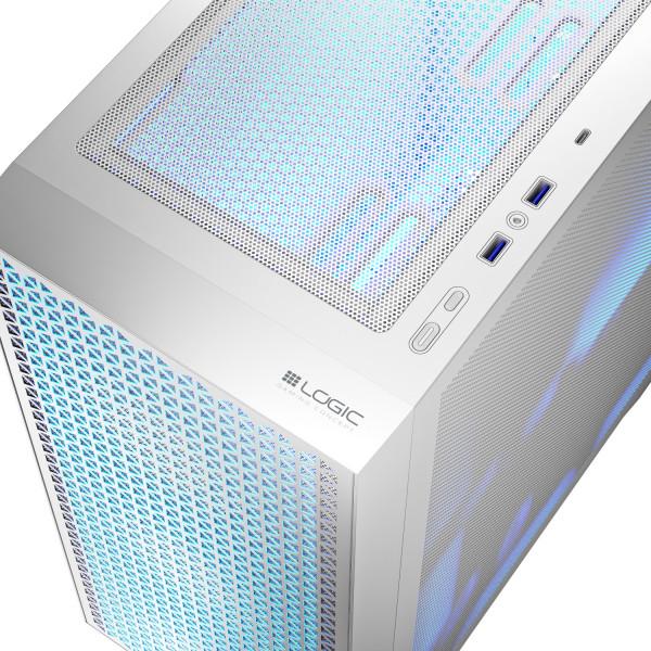 Корпус для компьютера LogicConcept DART PRO Midi-Tower ATX Mesh 4x120 мм ARGB White (AT-DART-PRO-ARGB-20) - фото 4