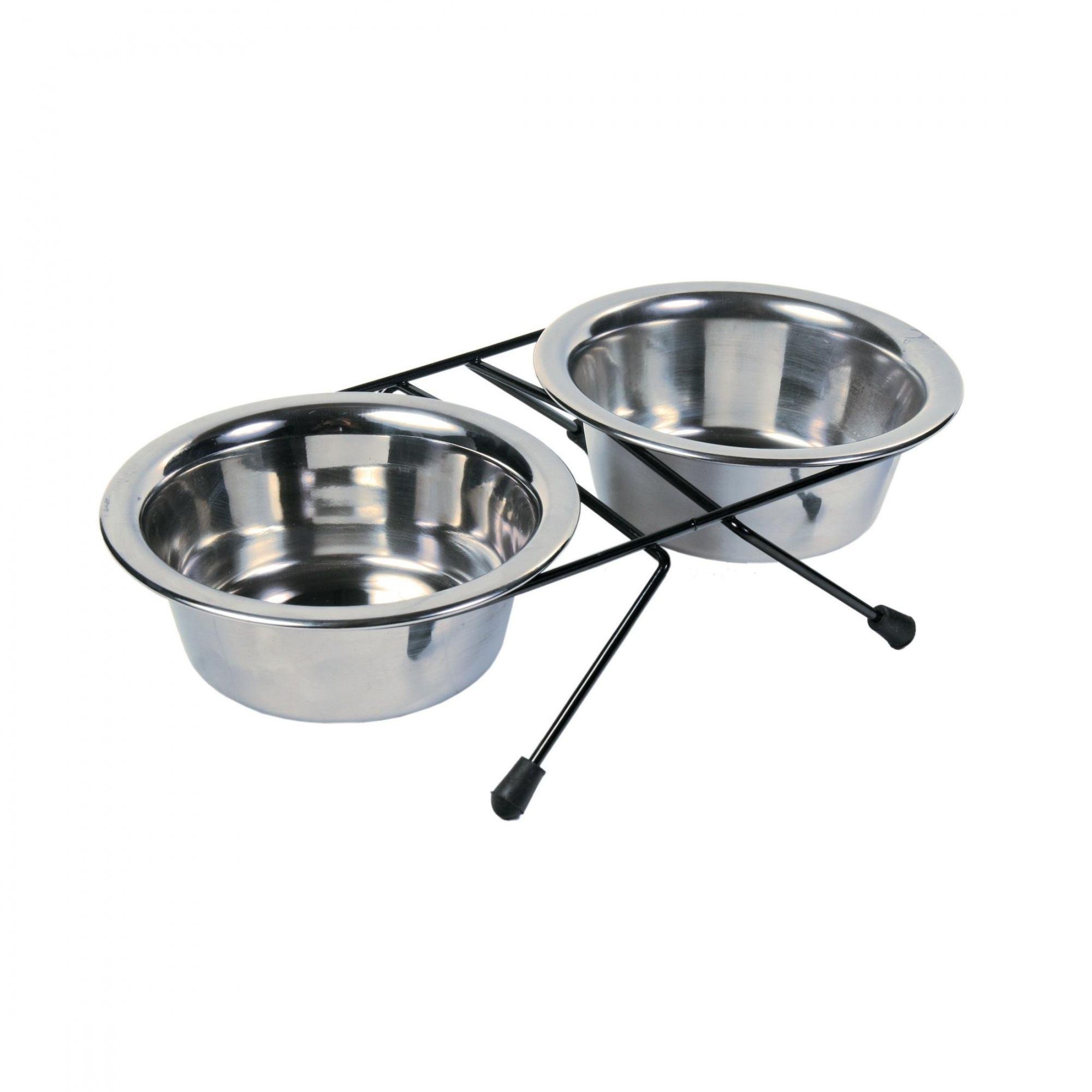 Миска для собак Trixie двойная на подставке металлическая 12 см (24831)