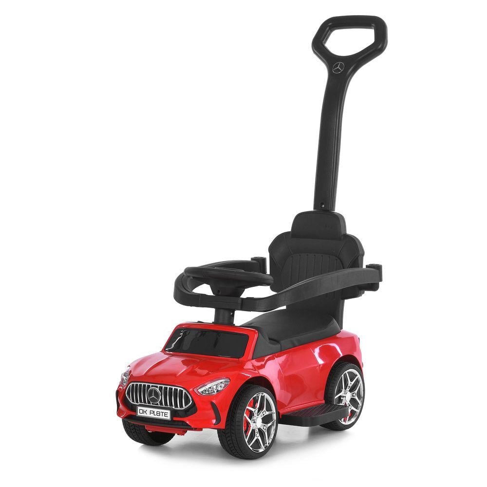 Каталка-толокар M 6255EL-3 с родительской ручкой сиденье экокожа/колеса EVA/музыка/свет Красный (32367800)