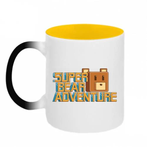 Кружка хамелеон двухцветная Super Bear Adventure 320 мл Белый с желтым (17961232-34-204682)