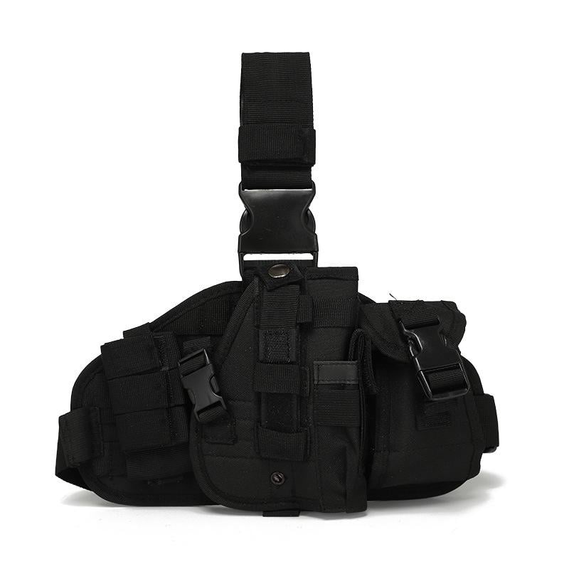 Кобура на бедро универсальная на платформе с подсумками Черный (holster-bl057-black)