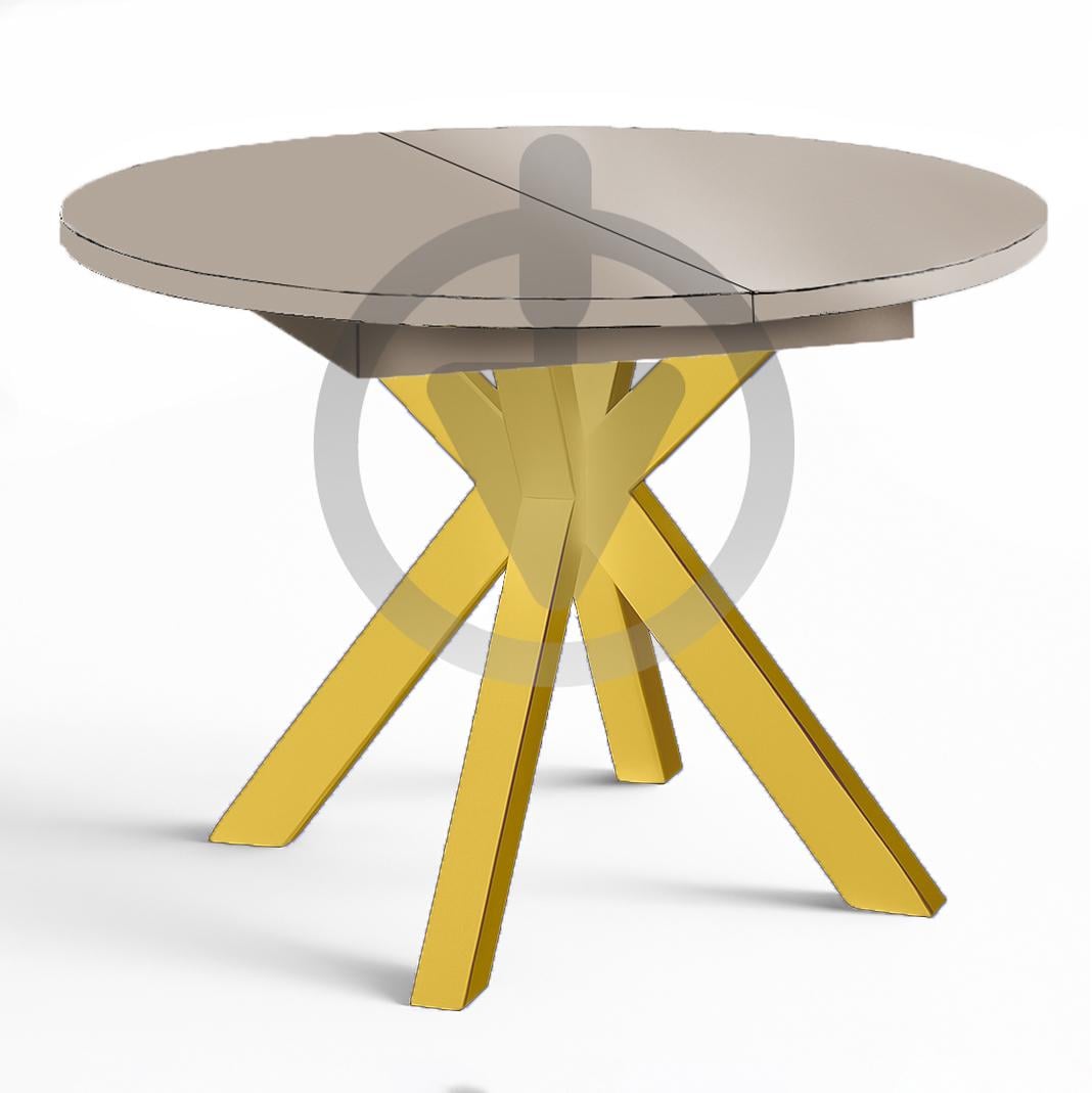 Стол кухонный раскладной RoMax Oscar Slide Loft 80x80/110x80 см Кашемир/Золотой