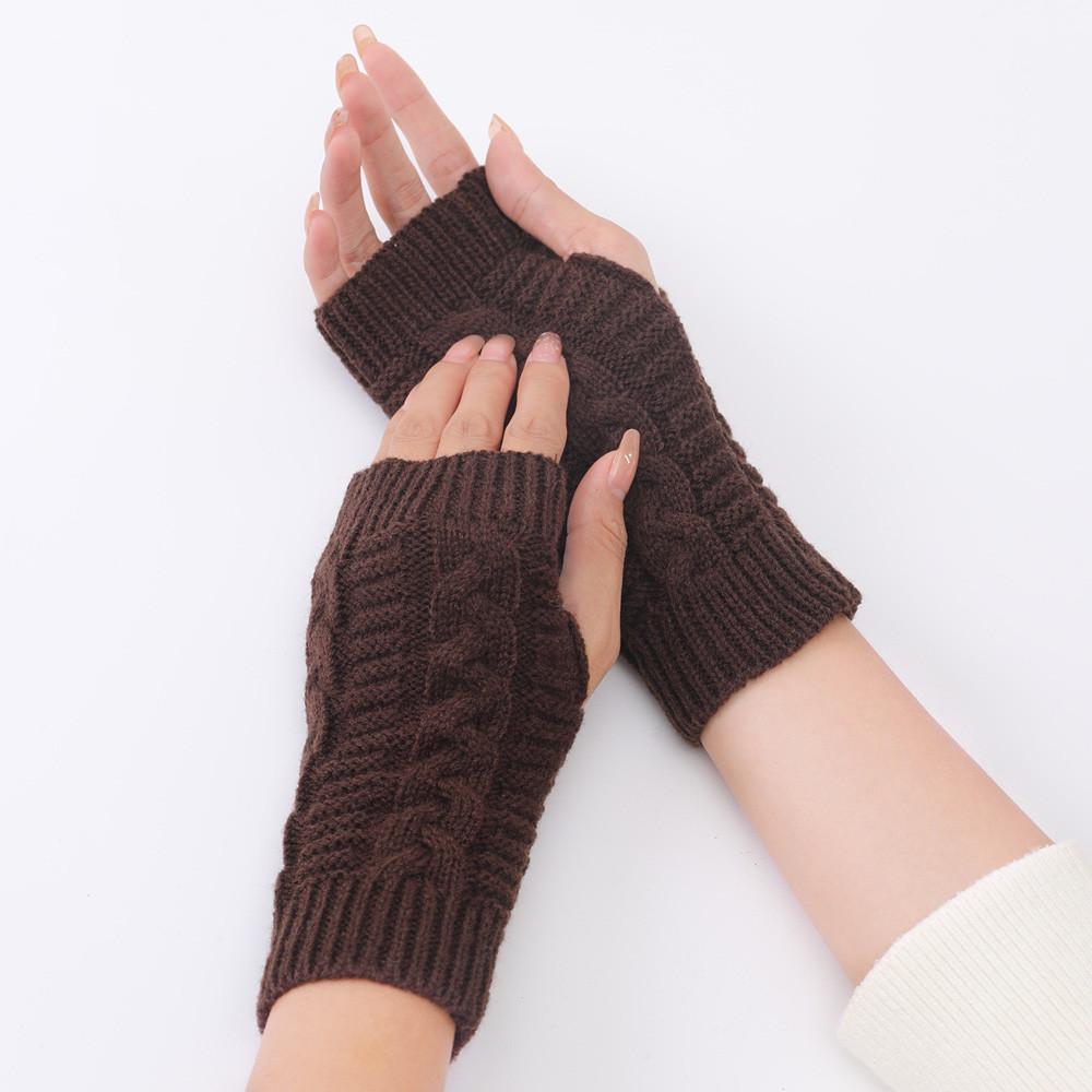 Мітенки в'язані One size Коричневий (2325) - фото 2