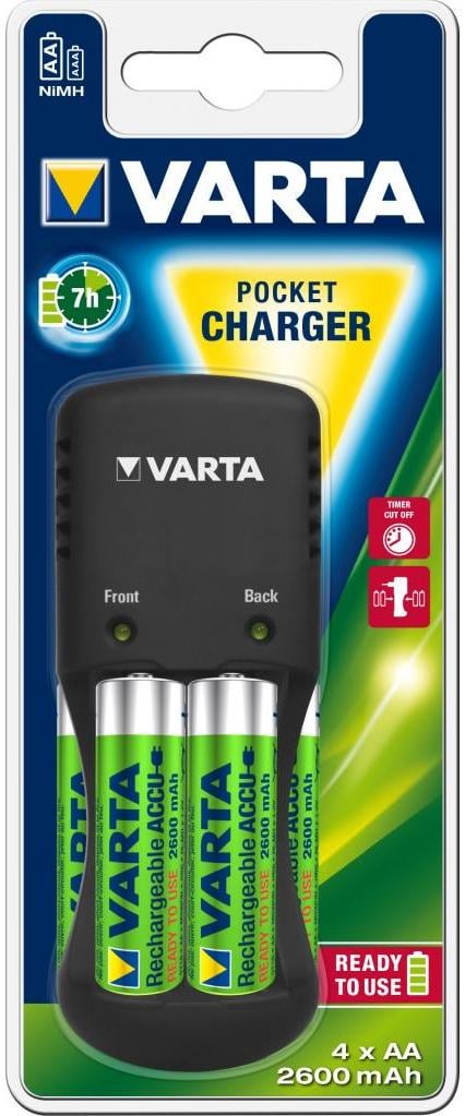 Зарядний пристрій Varta Pocket Charger +4xAA 2600 mAh