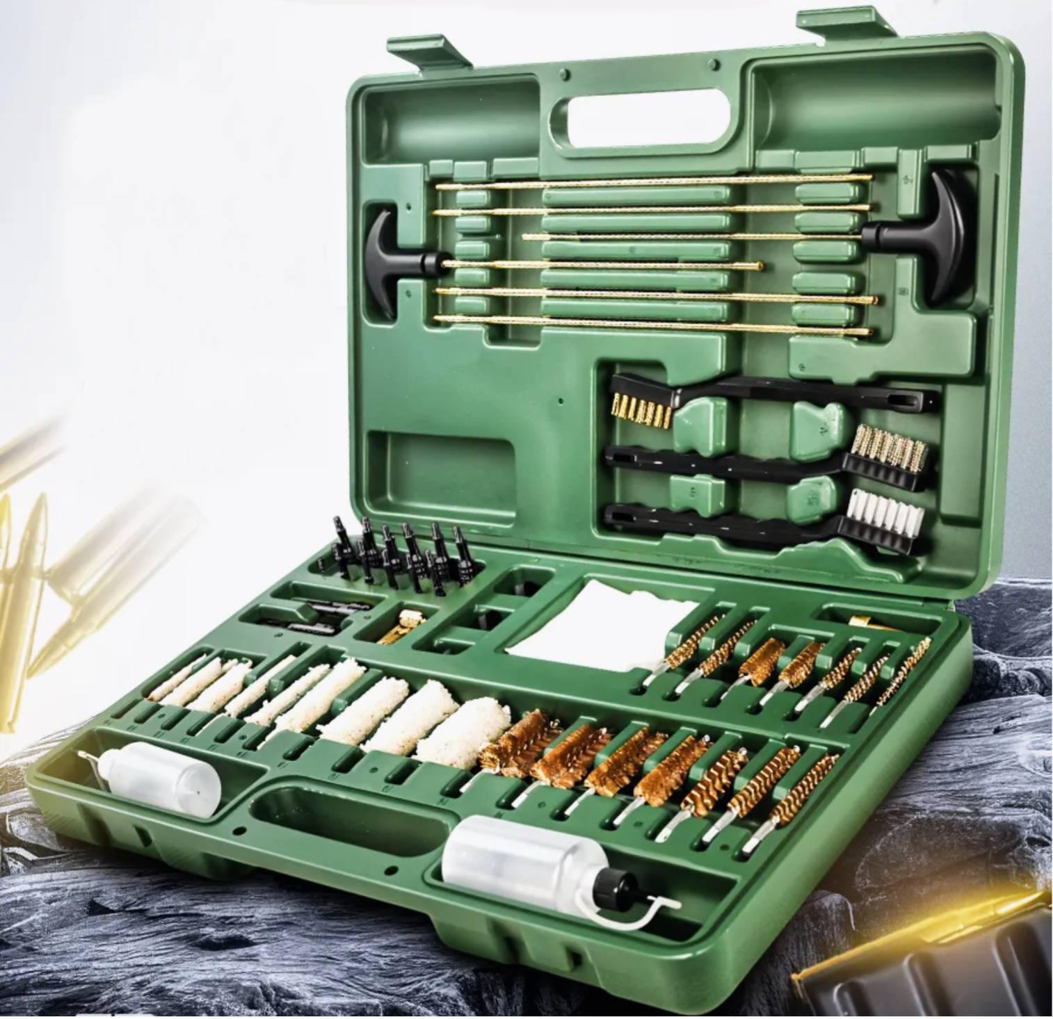 Набор для чистки оружия всех калибров в кейсе 64 предметы шомполы/ершики/щетки/переходники/флаконы Набор для чистки оружия всех калибров в кейсе 64 предметы шомполы/ершики/щетки/переходники/флаконы