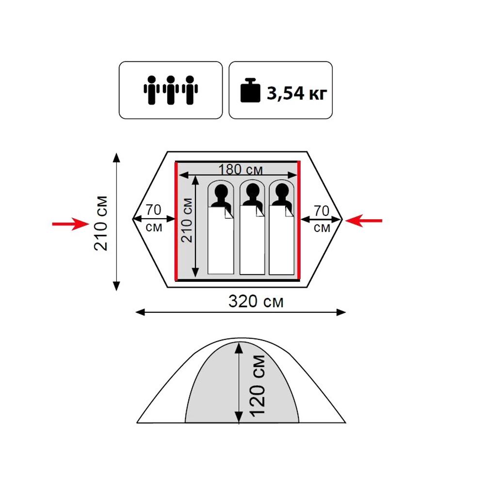 Палатка Tramp Lite Tourist 3 TLT-002 - фото 2